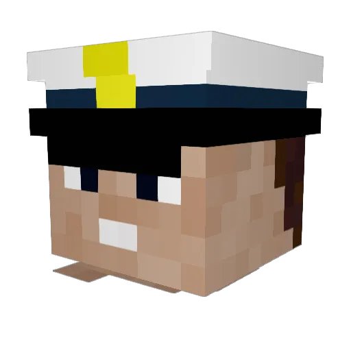 _Whitecore Minecraft avatar head, 3D render
