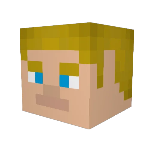 _Windows98_ Minecraft avatar head, 3D render