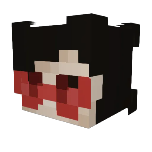 _Wintery Minecraft avatar head, 3D render
