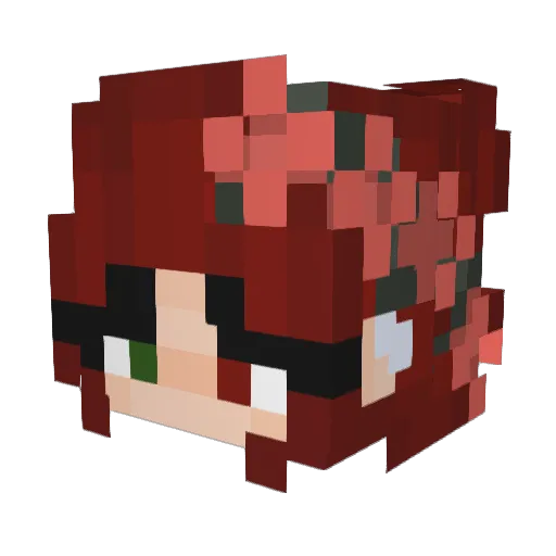 _Wistera_ Minecraft avatar head, 3D render