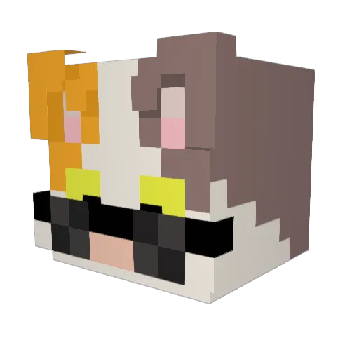 _Witzend Minecraft avatar head, 3D render