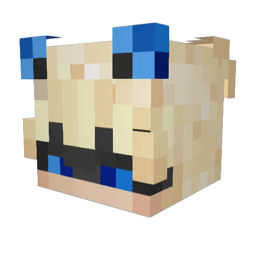 _Wolferine_ Minecraft avatar head, 3D render