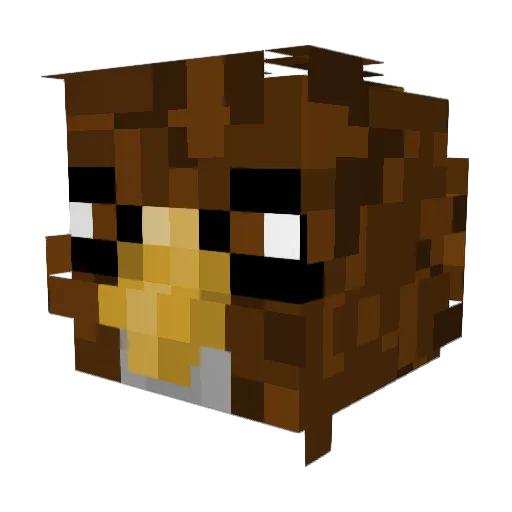 _Woodpecker_ Minecraft avatar head, 3D render
