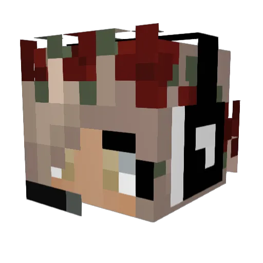 _WoundedWolf_ Minecraft avatar head, 3D render