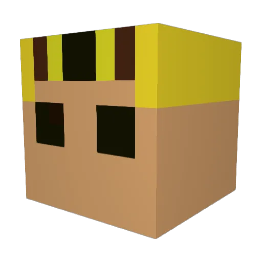 _Wujo Minecraft avatar head, 3D render