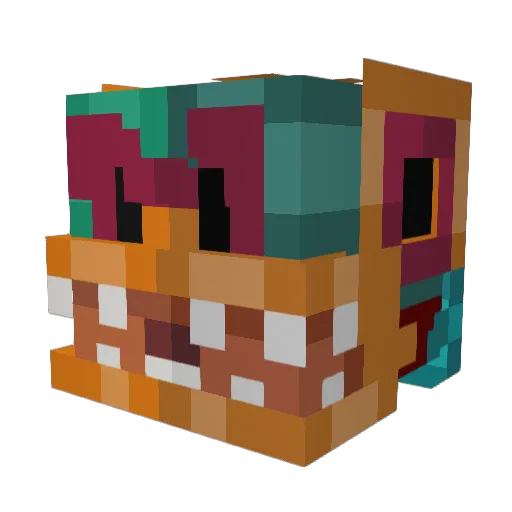 _XV0_ Minecraft avatar head, 3D render