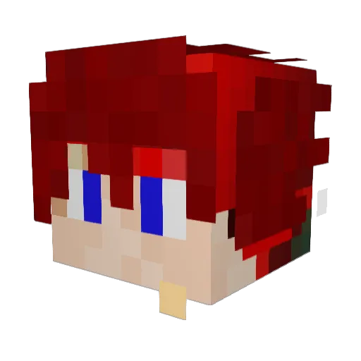 _Xenender Minecraft avatar head, 3D render