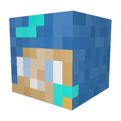 _XiiN_ Minecraft avatar head, 3D render