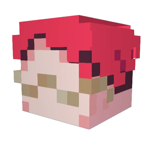 _YASUDA Minecraft avatar head, 3D render