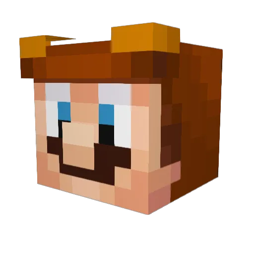 _YEADOS Minecraft avatar head, 3D render