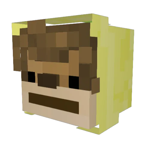 _Y_A_M_S_ Minecraft avatar head, 3D render