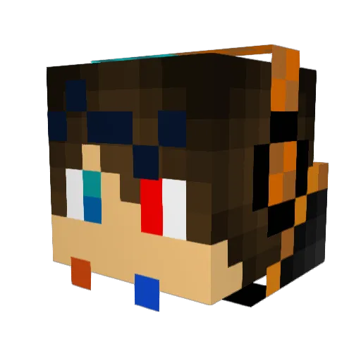_YamaMono_ Minecraft avatar head, 3D render