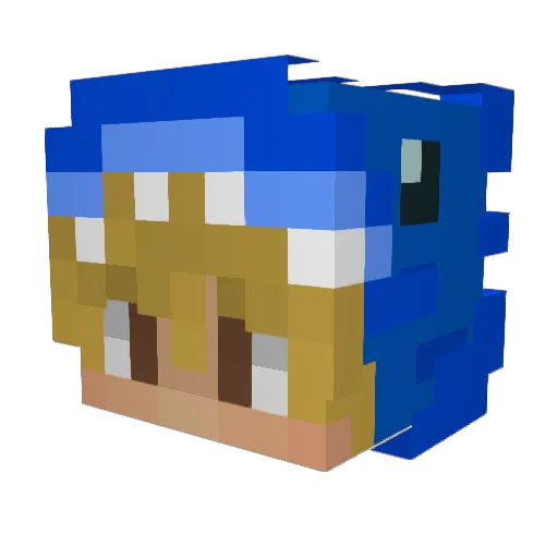 _YasBro_ Minecraft avatar head, 3D render
