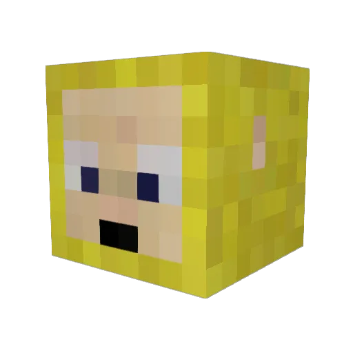 _YckiR Minecraft avatar head, 3D render