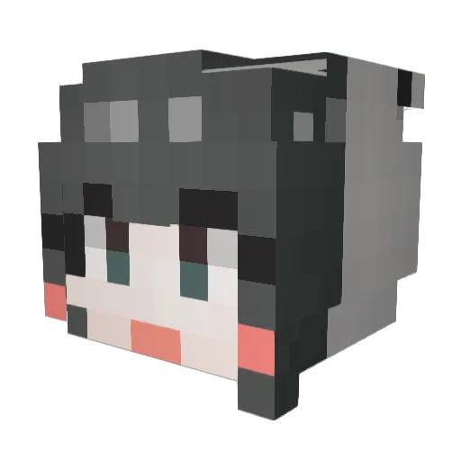 _Yeoni Minecraft avatar head, 3D render