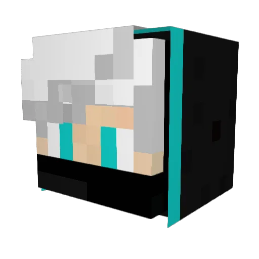 _YiFeng Minecraft avatar head, 3D render