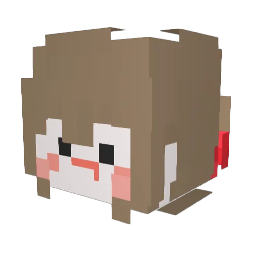 _YooHoo Minecraft avatar head, 3D render