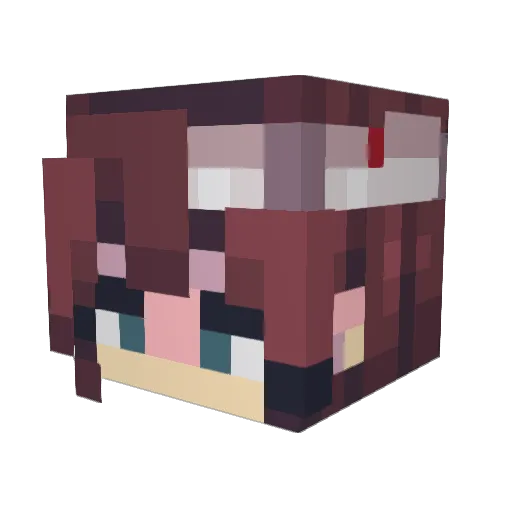 _YuChen Minecraft avatar head, 3D render