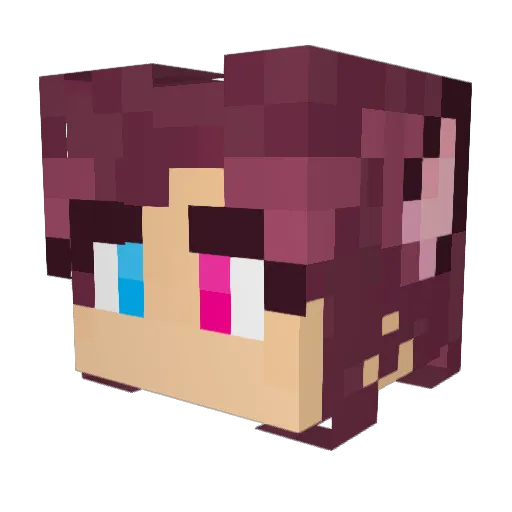_YuMo_ Minecraft avatar head, 3D render