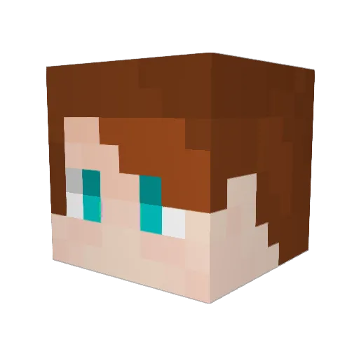 _YuanChu Minecraft avatar head, 3D render