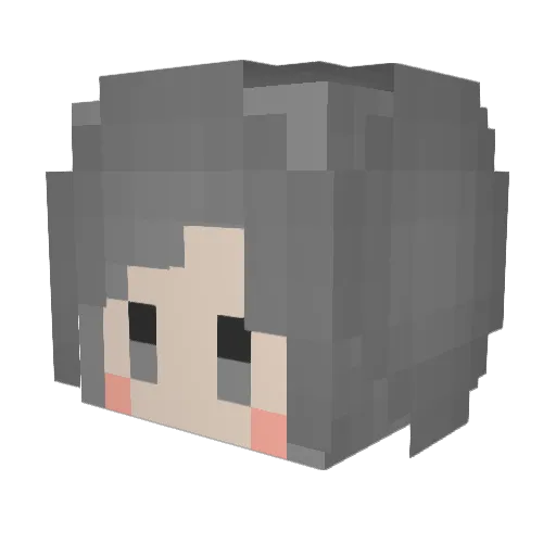 _Yueun Minecraft avatar head, 3D render
