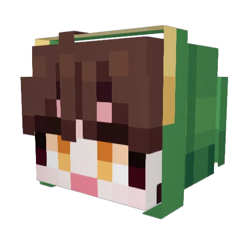 _Yuon Minecraft avatar head, 3D render