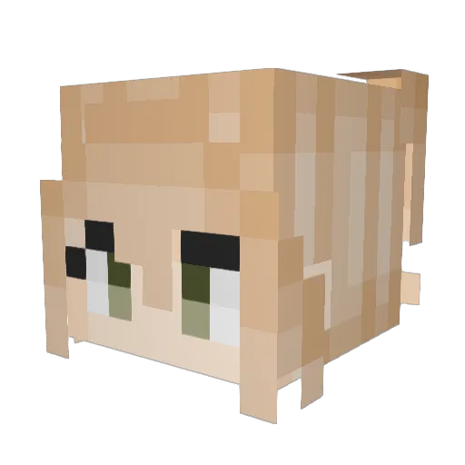 _YuriLover_ Minecraft avatar head, 3D render