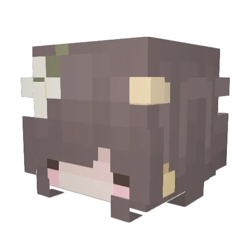 _Yuuen Minecraft avatar head, 3D render