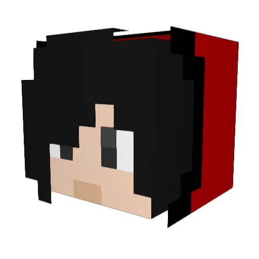 _Yuuki Minecraft avatar head, 3D render