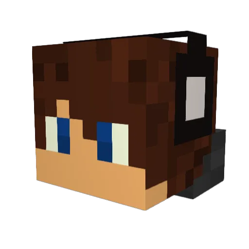 _YzN Minecraft avatar head, 3D render