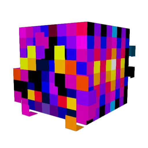 _ZALGO Minecraft avatar head, 3D render