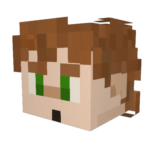 _Zento Minecraft avatar head, 3D render