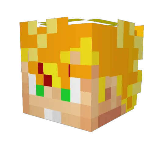_Zerac_ Minecraft avatar head, 3D render