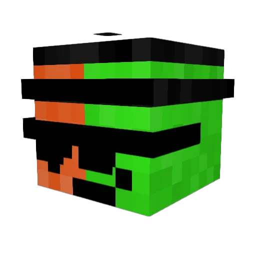 _ZeroUm Minecraft avatar head, 3D render