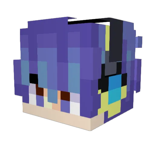 _Ziip Minecraft avatar head, 3D render