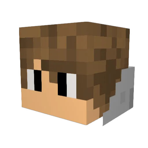 _Zinni Minecraft avatar head, 3D render