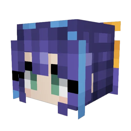 _Zyw0o Minecraft avatar head, 3D render