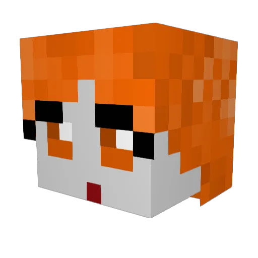 __Amber Minecraft avatar head, 3D render