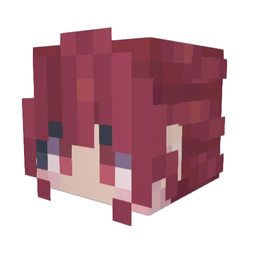 __FireFox_ Minecraft avatar head, 3D render