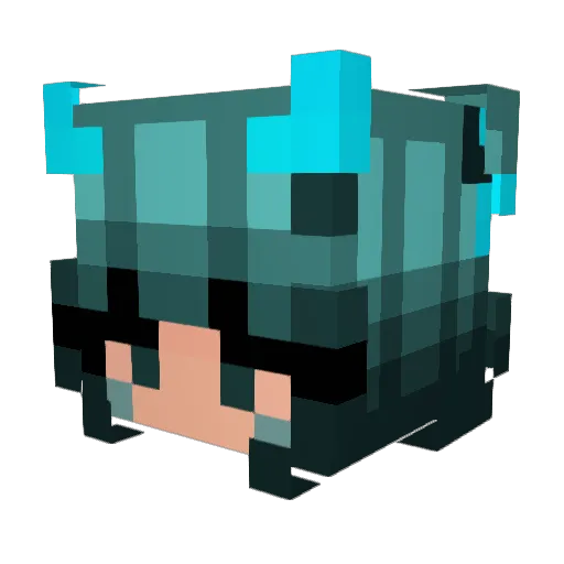 __HatsuneMiku__ Minecraft avatar head, 3D render