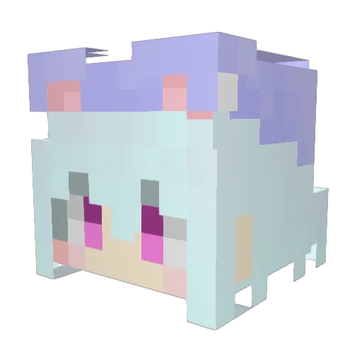 __QJUUU__ Minecraft avatar head, 3D render
