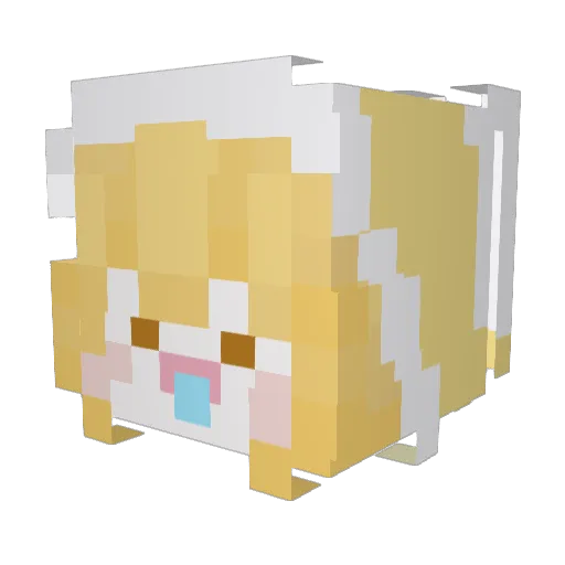 __Rei Minecraft avatar head, 3D render