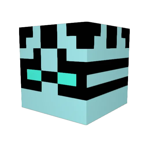 __Teal__ Minecraft avatar head, 3D render