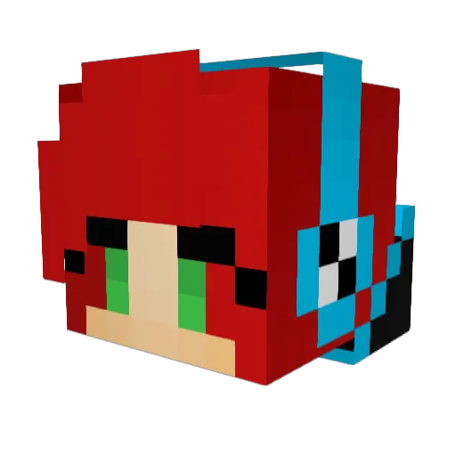 __Yaya Minecraft avatar head, 3D render