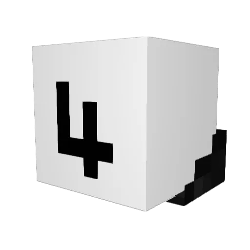 ___4___ Minecraft avatar head, 3D render