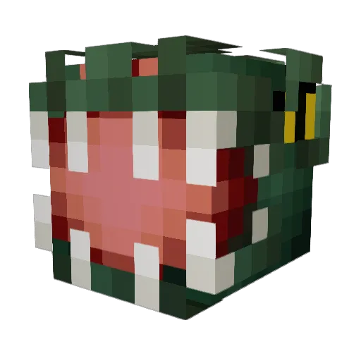 ___Happy Minecraft avatar head, 3D render