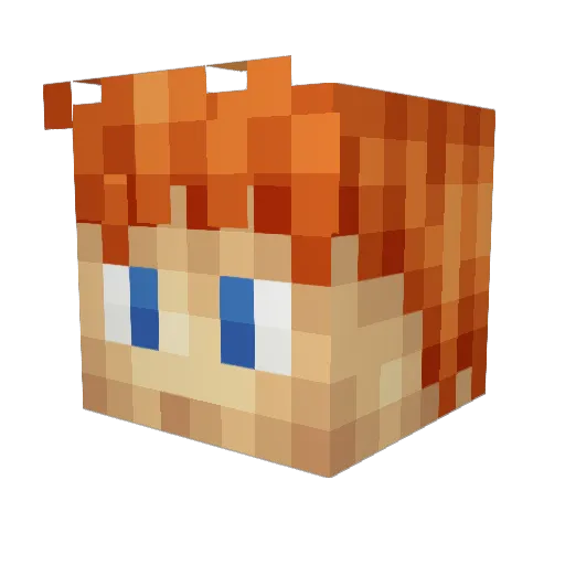___Mozilla___ Minecraft avatar head, 3D render