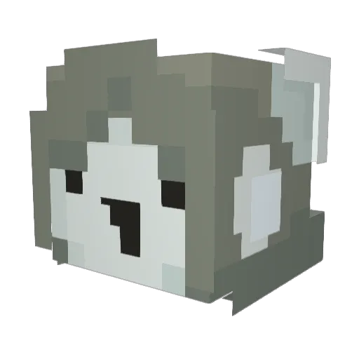 ____Temmie____ Minecraft avatar head, 3D render