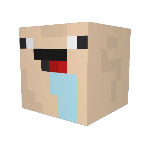 ______________y Minecraft avatar head, 3D render