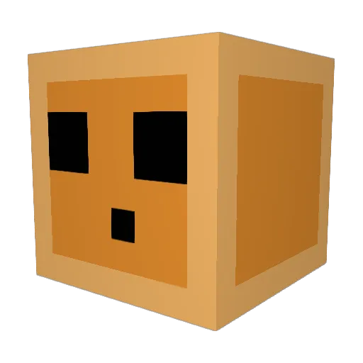 _____orange_____ Minecraft avatar head, 3D render
